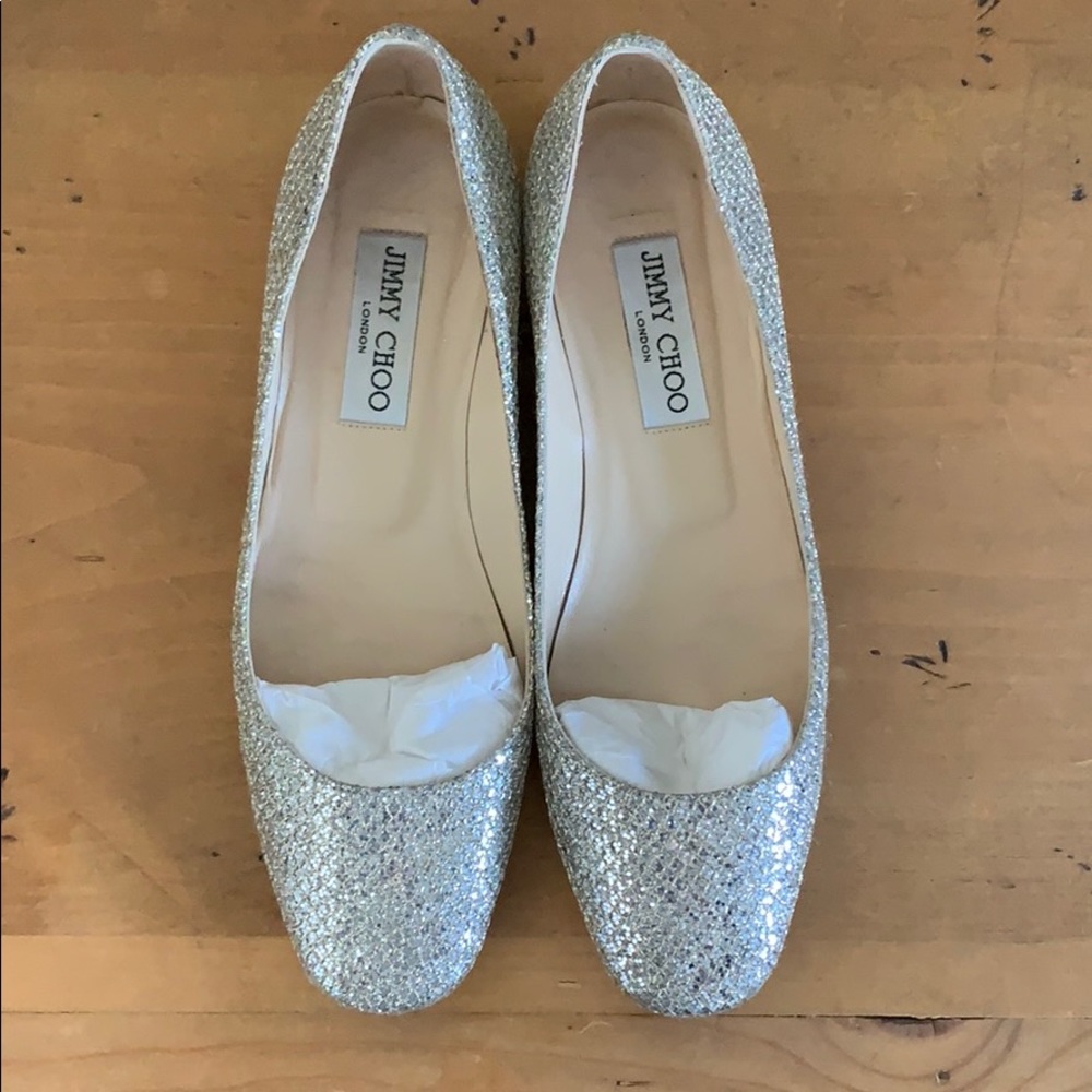 Glitter Fabric Jimmy Choo Finlay Flats